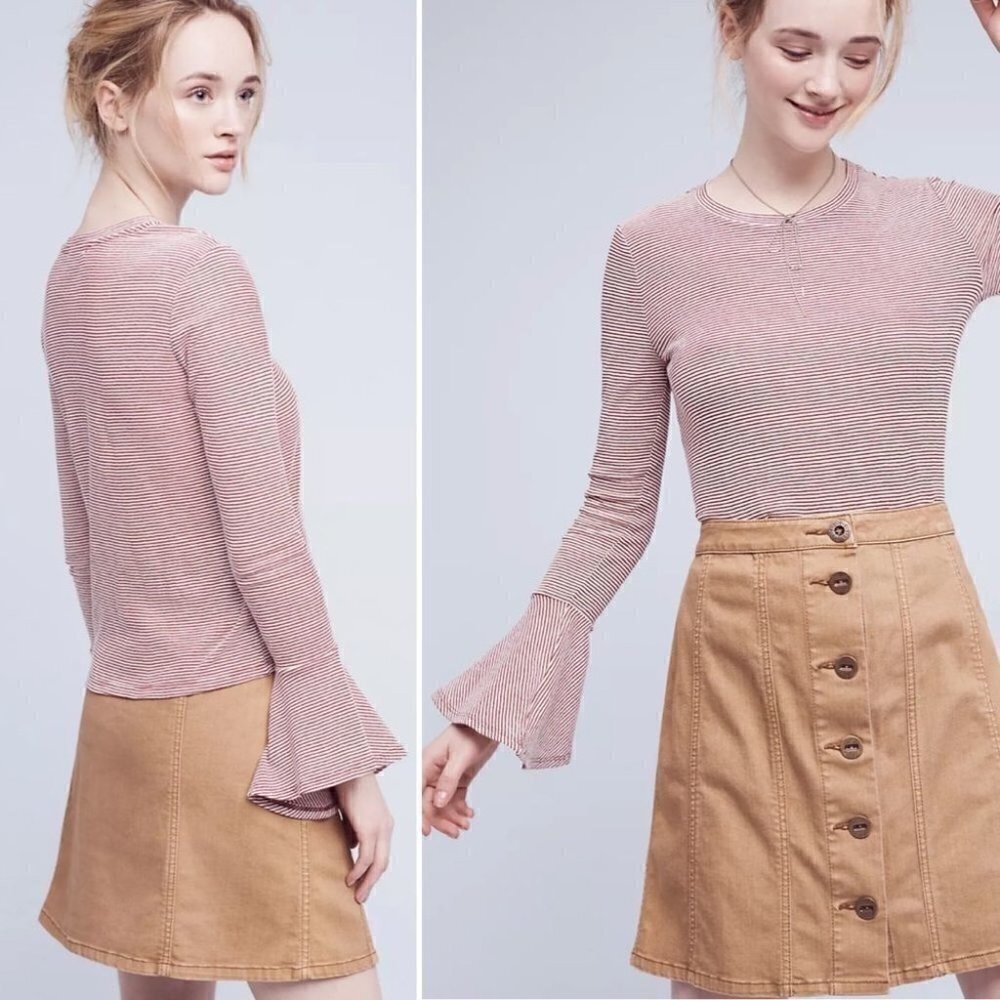 Anthropologie RO & DE Toastworthy Bell Sleeve Top - Picture 5 of 14